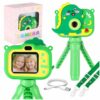 Detský digitálny fotoaparát na statíve dinosaurus zelený