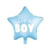 Fóliový balónik „It’s a boy“ na oslavu narodenia dieťaťa s modrou hviezdou, 48 cm