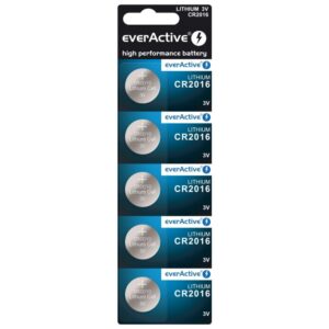 Lítiová gombíková batéria everActive CR2016, blister, 5 ks