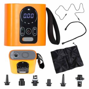 Bezdrôtová elektrická akumulátorová pumpa na dosku SUP, USB, 22 PSI, 140 W, vymeniteľné nástavce
