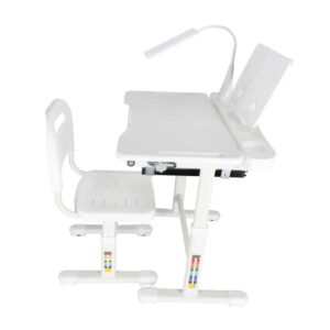Biurko-dzieciece-szkolne-regulowane-krzeslo-lampka-LED-USB-biale-181608