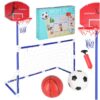 Futbalová bránka pre futbalový basketbal backboard basketbalová hra 2v1 2 lopty čerpadlo