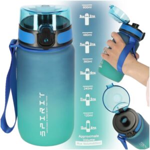 Fľaša na vodu športová fľaša s náustkom BPA FREE 600ml modro-zelená
