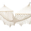 Záhradná hojdacia sieť v brazílskom štýle boho so strapcami, 200 cm, nosnosť 150 kg, farba Ecru