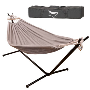 Záhradná hojdačka so stojanom, veľká a pevná, s ochranným obalom, 247 cm, nosnosť 100 kg