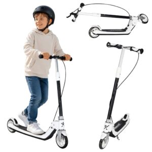 Detský kolobežka TRIKE FIX, dvojkolesová, s LED osvetlením, skladateľná, s dvojitými brzdami, čierna