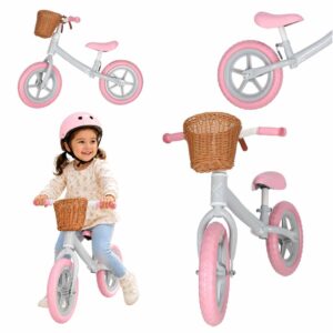 Bežecké koliesko Trike Fix Balance s košíkom, ružové
