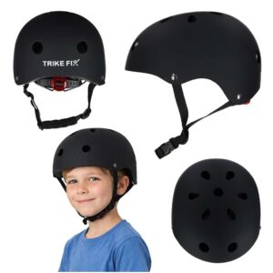 Detská cyklistická prilba Trike Fix nastaviteľná LED M 55-58cm čierna