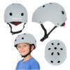 Detská cyklistická prilba Trike Fix nastaviteľná LED M 55-58cm tmavo šedá