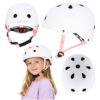 Detská cyklistická prilba Trike Fix nastaviteľná LED S 48-54cm biela