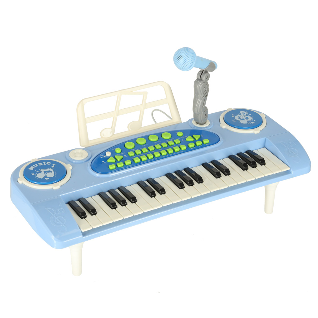 Keyboard-dla-dzieci-pianinko-interaktywne-organki-37-klawiszy-mikrofon-statyw-niebieskie-173057