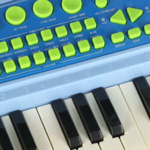 Keyboard-dla-dzieci-pianinko-interaktywne-organki-37-klawiszy-mikrofon-statyw-niebieskie-173060
