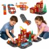 3D magnetické stavebnicové kocky – hasiči, 2 autá, 92 dielov