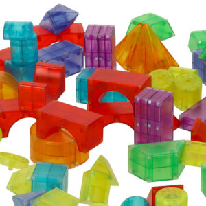 Magnetické stavebné kocky so svietiacimi prvkami, 3D figúrky, 64 ks.