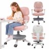 Detská stolička k písacímu stolu – ergonomické otočné nastaviteľné kreslo, ružová