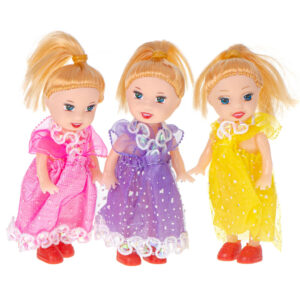 Bábiky do domčeka pre bábiky, sada 3 ks, 10 cm
