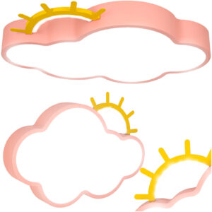 LED stropné svietidlo plafón pre detskú izbu stmievateľné LUMELA + diaľkové ovládanie cloud pink