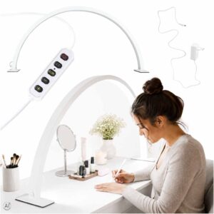 Stolná LED kozmetická lampa bez tieňov na manikúru, oblúková, biela