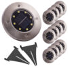 Solárne záhradné svietidlá s pohybovým senzorom, zapichovacie do zeme, 8 LED, 12 ks, studená biela