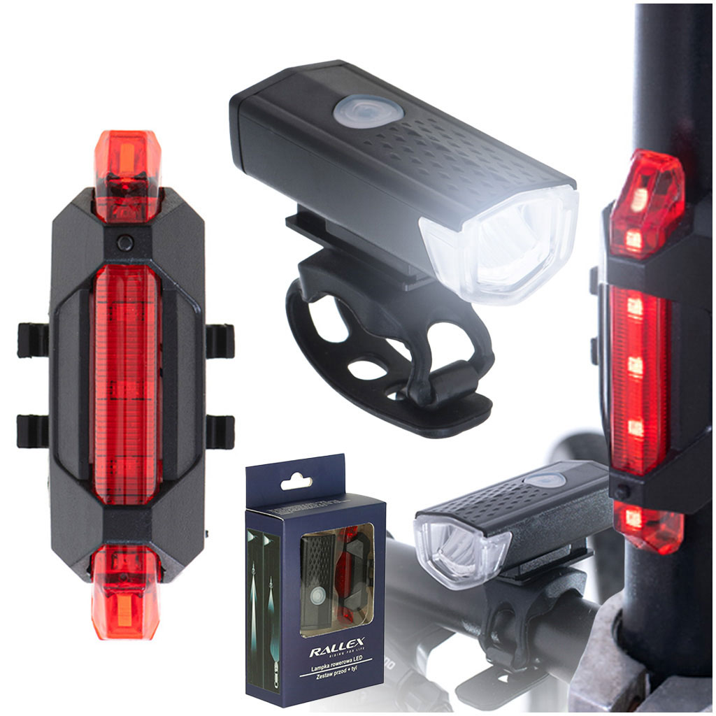 Lampka-rowerowa-LED-RALLEX-zestaw-tyl-przod-na-rower-kierownice-USB-167290