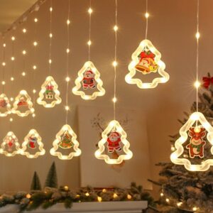 LED záves na okno, vianočná girlanda na stromček, 3 m, 125 LED