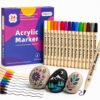 Akrylové fixky na textil, kamene, fixky, vodovzdorné fixky, DIY, 24 ks.