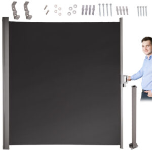 Markíza na bočnú terasu LUARO sťahovacia 180 x 400 cm sivá