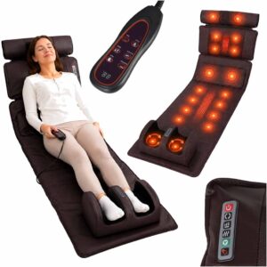 Masážna podložka na chrbát a telo s diaľkovým ovládaním, Shiatsu, vyhrievanie, masáž nôh