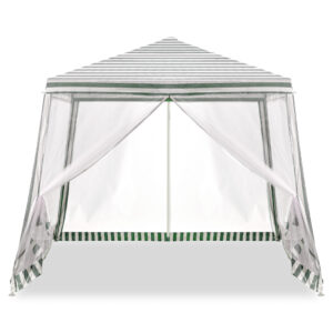 Záhradný pavilón, stan na akcie, obchodný altánok s sieťou proti komárom, biely, 3 x 3 m