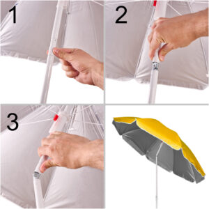 KX3312 Parasol ogrodowy plażowy regulowany łamany składany UV