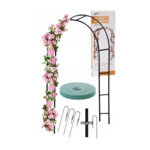 Záhradná pergola kovový oblúk držiak pre ruže kvety popínavé 240cm zelená
