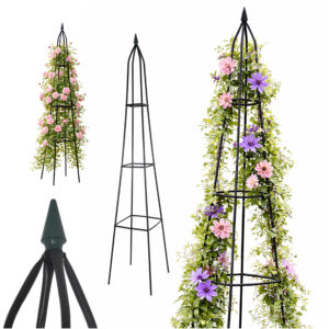 LUARO záhradná pergola stojan na kvety pre popínavé ruže kovová pyramída