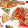 Pizza – drevená hracia sada s suchým zipsom, príslušenstvo: lopatka, nôž, tanier, nácvik krájania, 20 cm