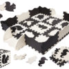 Vzdelávacia penová podložka s puzzle 114 x 114 x 1 cm, čierna, 25 dielov