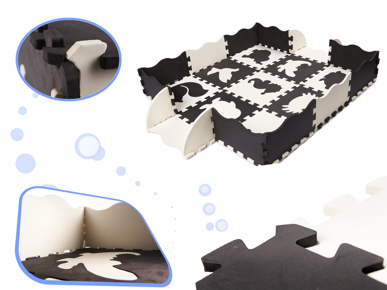 KX6270 Puzzle piankowe mata dla dzieci 25el. czarno-białe 2