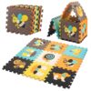 Vzdelávacia penová podložka s puzzle so zvieratkami, farebná, 85 x 85 cm, 9 dielov