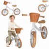 Bežecké koliesko Trike Fix Balance s košíkom, hnedé