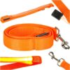 Svietiaca vodítka pre psov a mačky na prechádzky na jeseň a v zime, v noci, LED, 1,2 m, oranžová