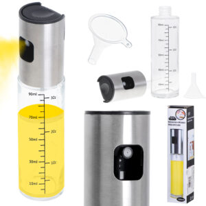 Rozprašovač na olivový olej, dávkovač so sprejom a stupnicou 100 ml