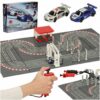 Elektrická policajná autodráha, 2 autíčka, ovládače, zákruty, stavebné kocky GD-02