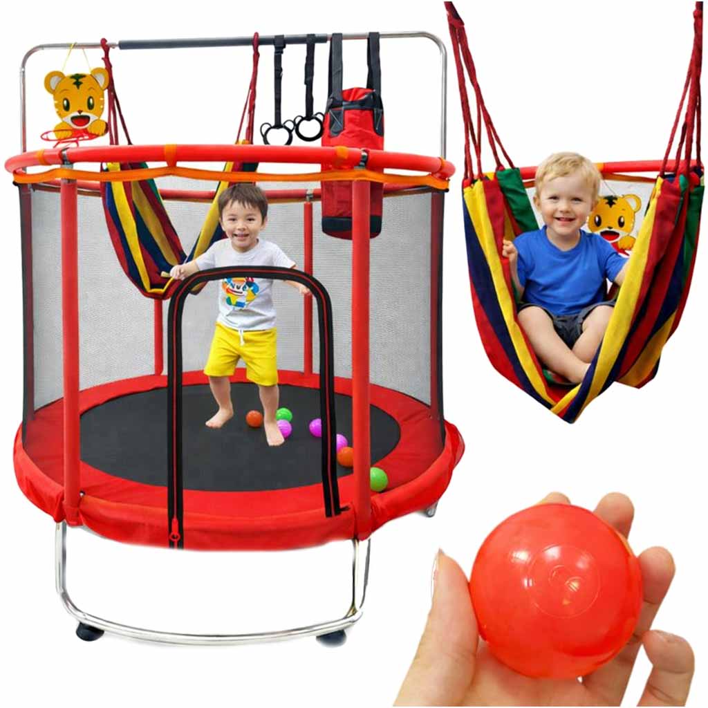 Trampolina-dla-dzieci-ogrodowa-siatka-pilki-koszykowka-155cm-czerwona-182691