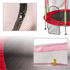 Trampolína do domu alebo záhrady pre deti so sieťou na loptu, 140 cm (55 palcov), červená