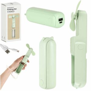 Stolný ventilátor mini ručný skladací ventilátor prenosný USB zelený