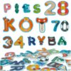Penová hračka do kúpeľa s písmenami a číslami