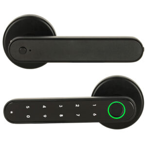 Elektronický zámok na dvere s kľučkou, ovládaný kódom, odtlačkom prsta a cez Bluetooth